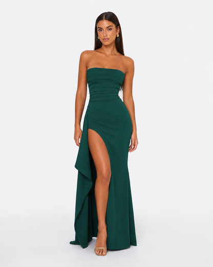 Maxi Dress in Dark Green – Georgiana by Maravesse