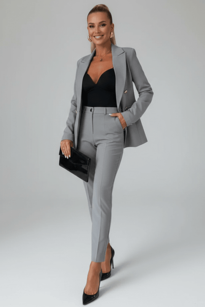 Blazer Tailored Suit in Grey – Giselle by Maravesse