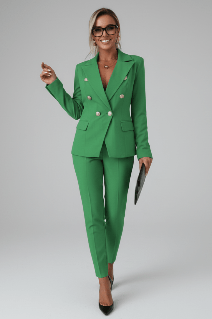 Blazer Tailored Suit in Green – Giselle by Maravesse