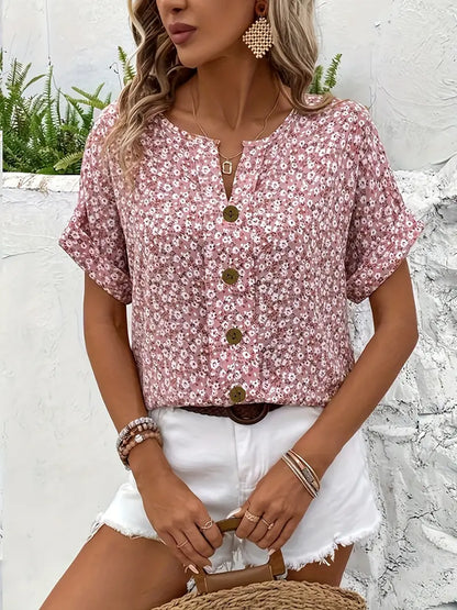 Floral Blouse in Pink – Celestine by Maravesse