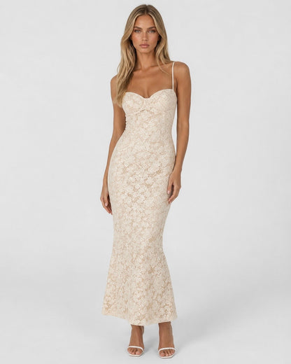 Lace Maxi Dress in Apricot – Tilde by Maravesse
