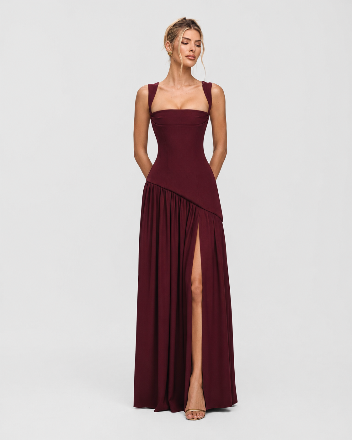 Maxi Dress in Burgundy – Ottilie by Maravesse