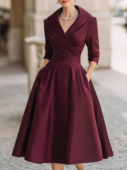 Wrap Midi Dress in Red – Helene by Maravesse