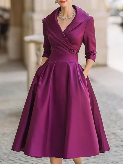 Wrap Midi Dress in Purple – Helene by Maravesse