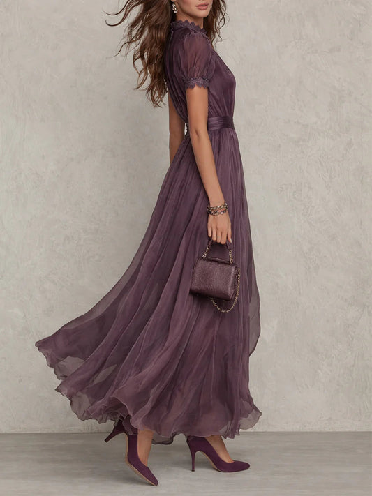 Lace Satin Maxi Dress – Vera by Maravesse (2)