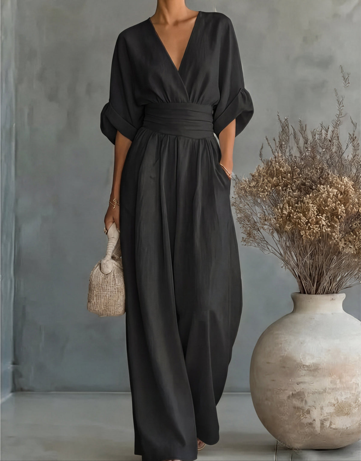 Wrap Jumpsuit in Black – Juliette by Maravesse