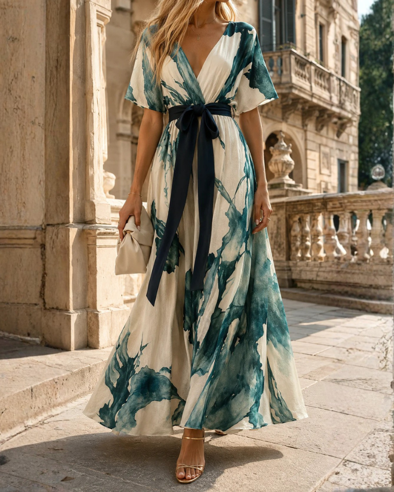 Wrap Maxi Dress in Blue – Yasmin by Maravesse