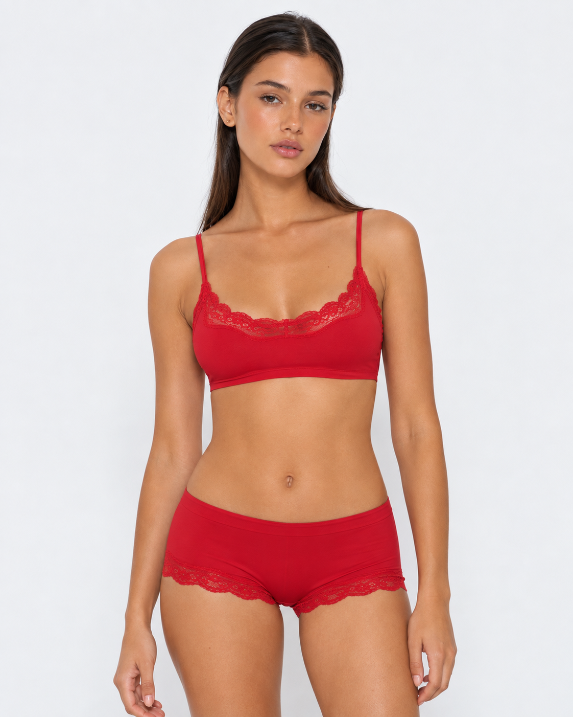 Lace Sleep Set in Red – Philippa by Maravesse