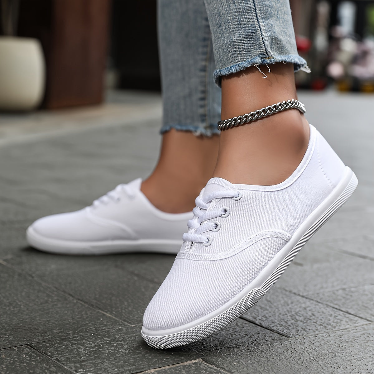 Vintage Lace Sneakers in White – Henrietta by Maravesse
