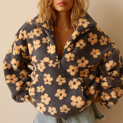 Floral Teddy Jacket in Yellow – Vivienne by Maravesse