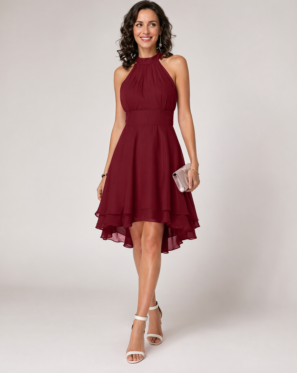 Ruffle Halter Midi Dress – Amelie by Maravesse (2)
