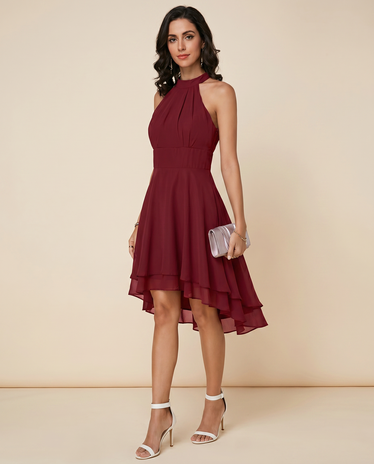 Ruffle Halter Midi Dress – Amelie by Maravesse (8)