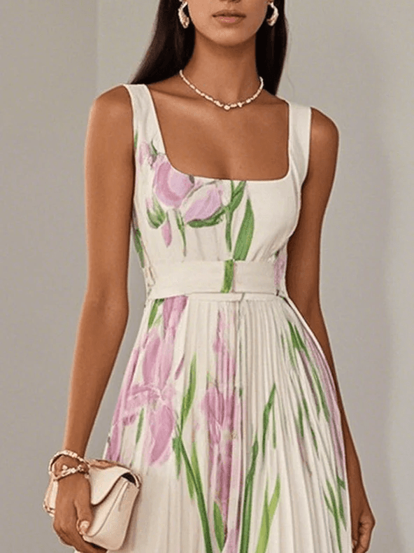 Floral Pleated Maxi Dress – Adeline by Maravesse (3)