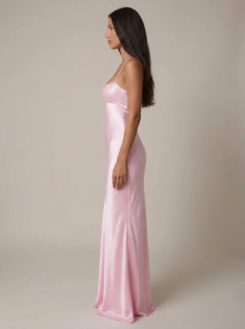 Satin Pearl Maxi Dress – Liv by Maravesse (3)