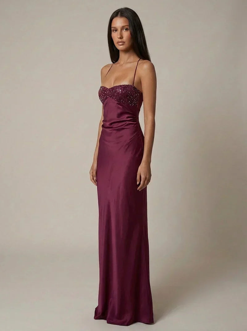 Satin Pearl Maxi Dress – Liv by Maravesse (7)