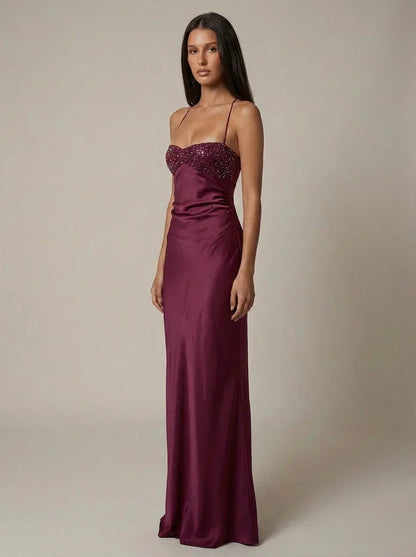 Satin Pearl Maxi Dress – Liv by Maravesse (7)