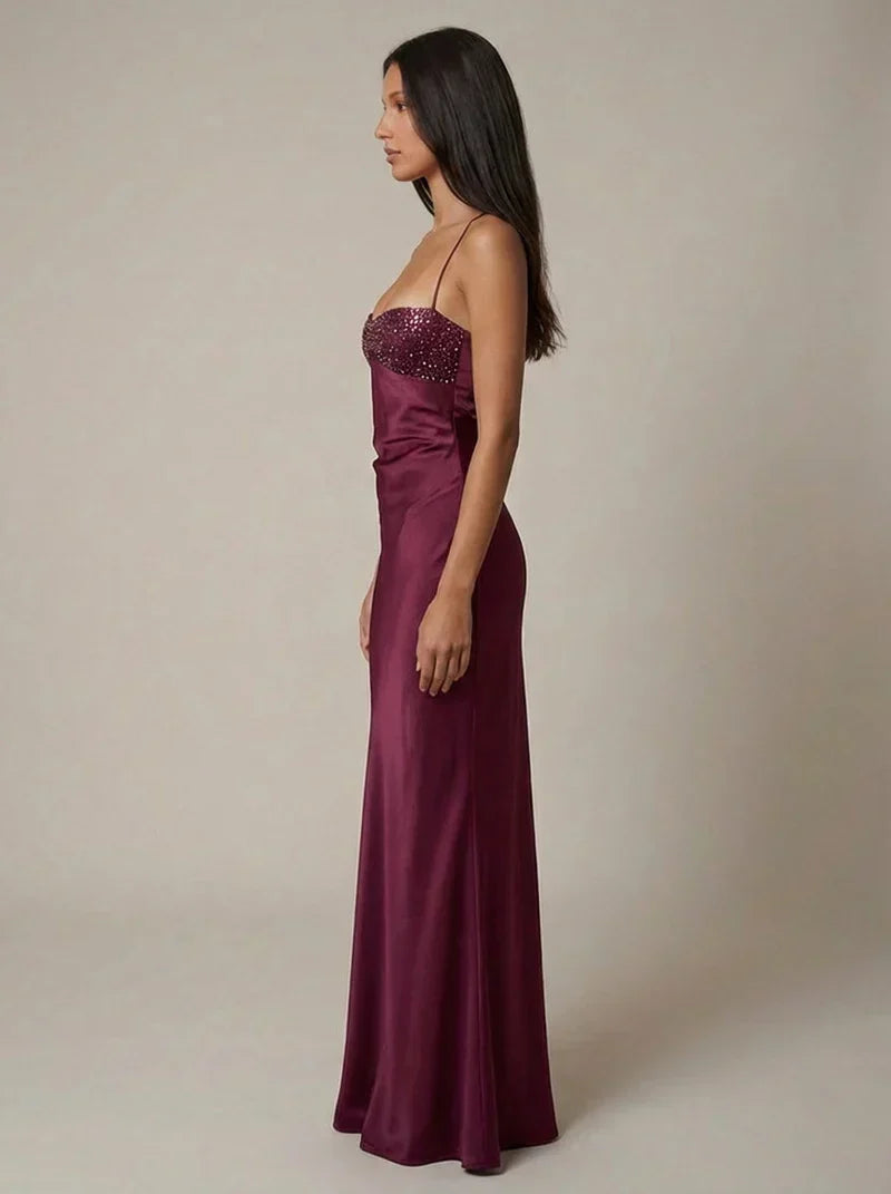 Satin Pearl Maxi Dress – Liv by Maravesse (8)