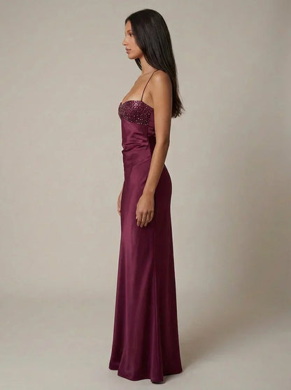 Satin Pearl Maxi Dress – Liv by Maravesse (8)