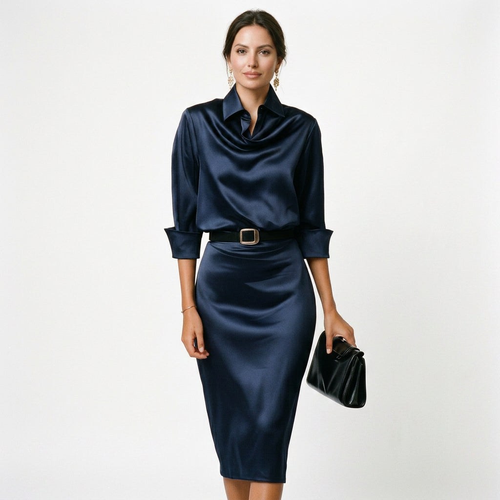 Satin Midi Dress – Karin by Maravesse (9)