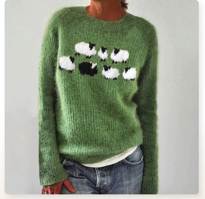 Cable Knit Jumper in Green – Seraphina by Maravesse