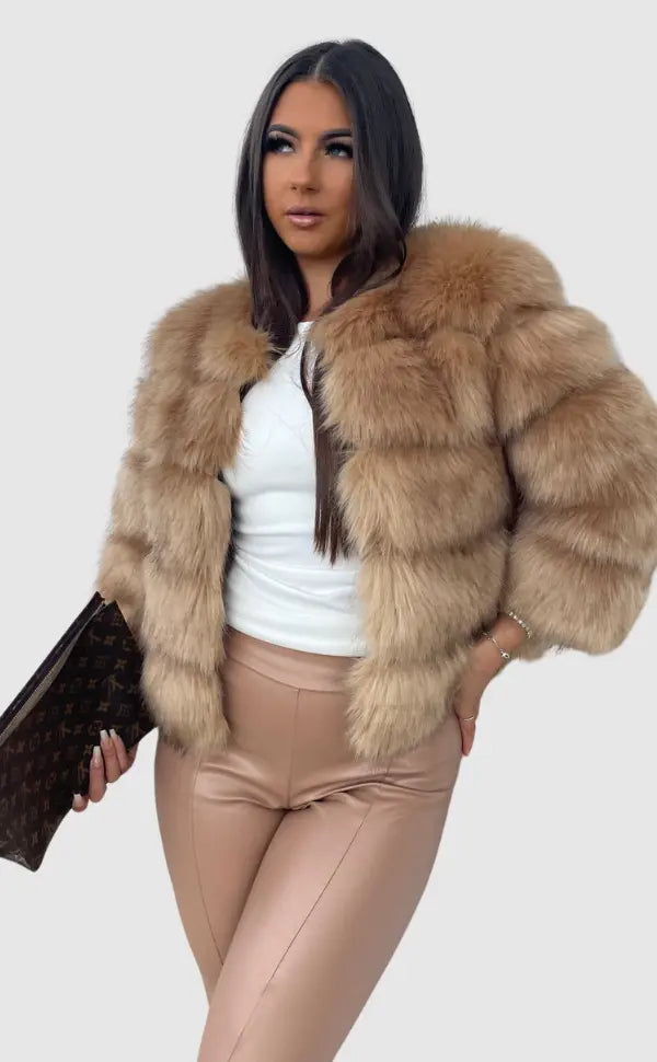Faux Fur Puffer Jacket – Cordelia by Maravesse (2)