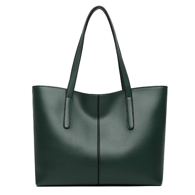 Leather Tote in Green – Amara by Maravesse
