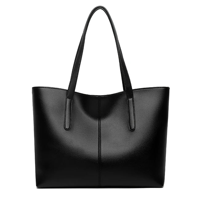 Leather Tote in Black – Amara by Maravesse