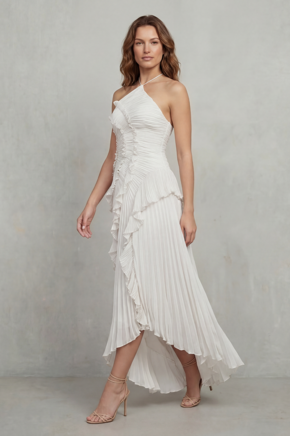 Ruffle Pleated Maxi Dress – Genevieve by Maravesse (8)