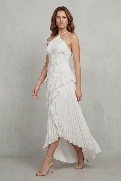 Ruffle Pleated Maxi Dress – Genevieve by Maravesse (8)