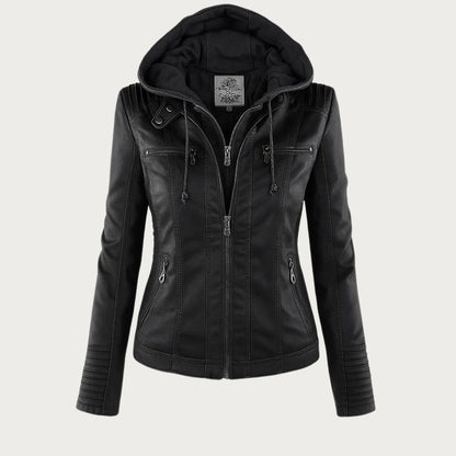 Leather Jacket in Black – Evangeline by Maravesse