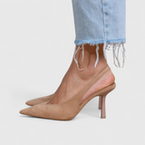 Augusta | Leather Slingback Heels for Date Night