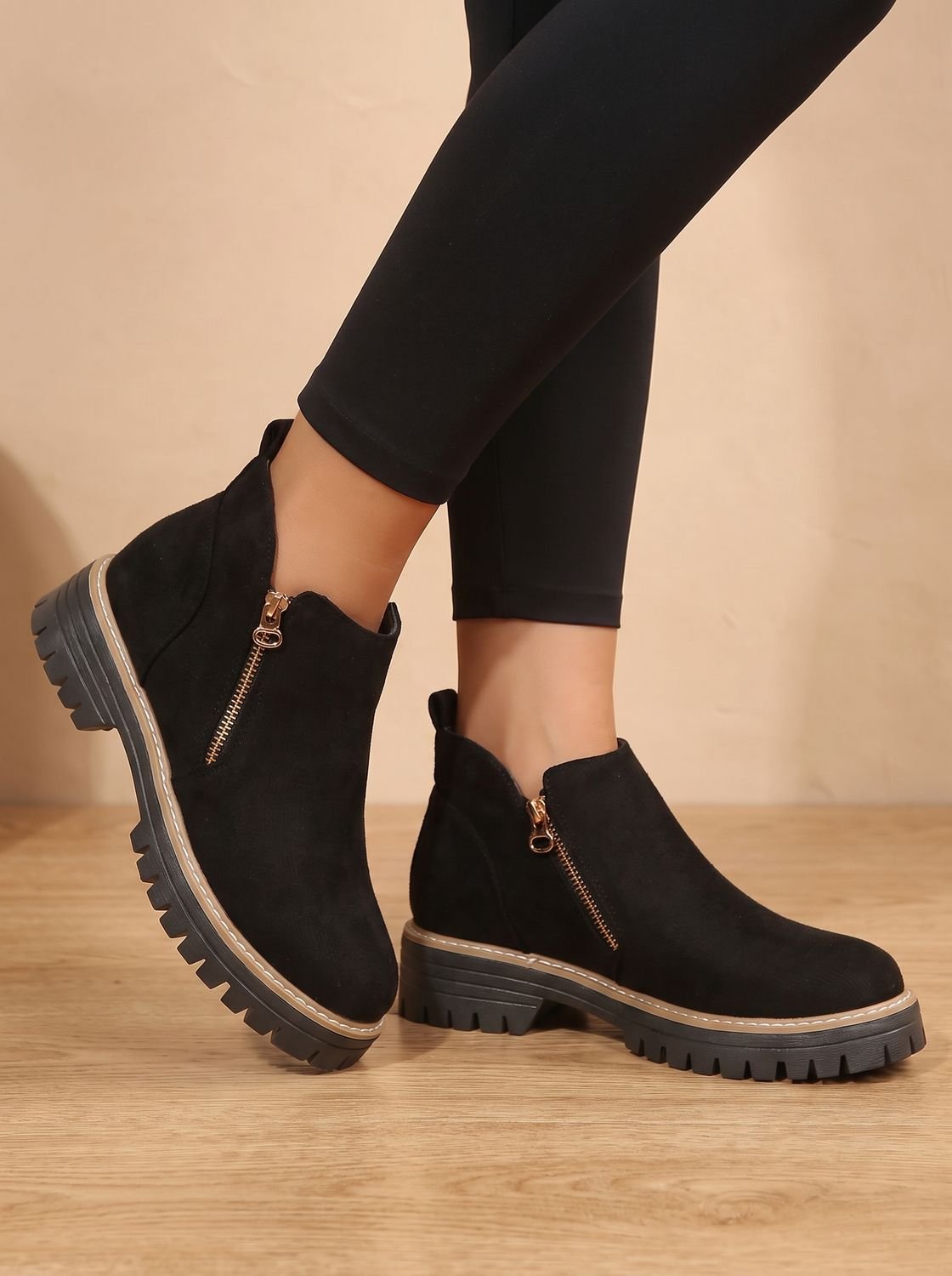 Chunky Leopard Boots in Black – Mirabel by Maravesse