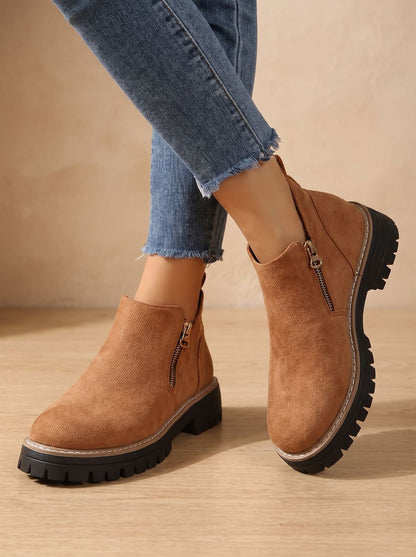 Chunky Leopard Boots in Brown – Mirabel by Maravesse