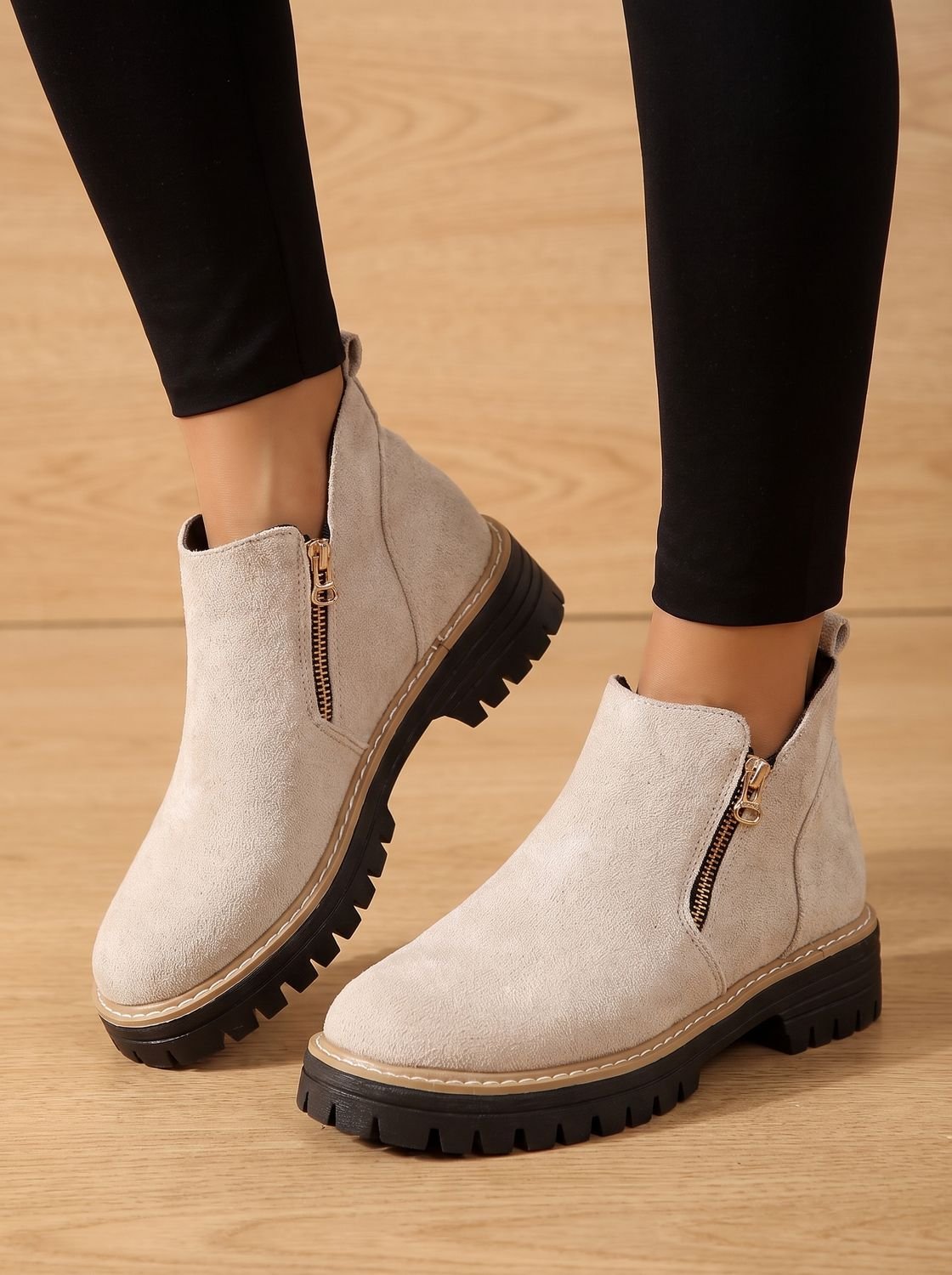 Chunky Leopard Boots in White – Mirabel by Maravesse