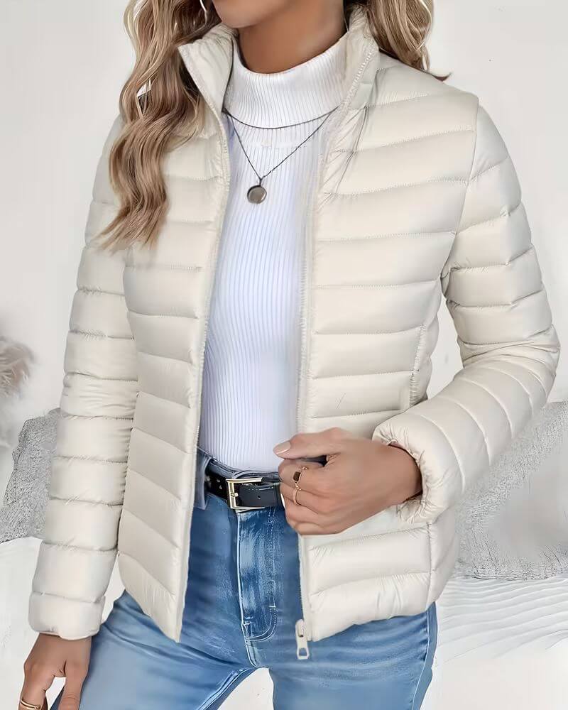 Puffer Jacket in Cream – Marguerite by Maravesse