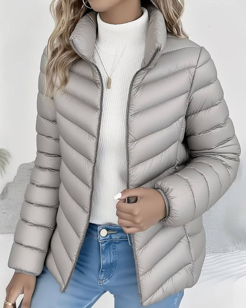 Puffer Jacket in Grey – Marguerite by Maravesse