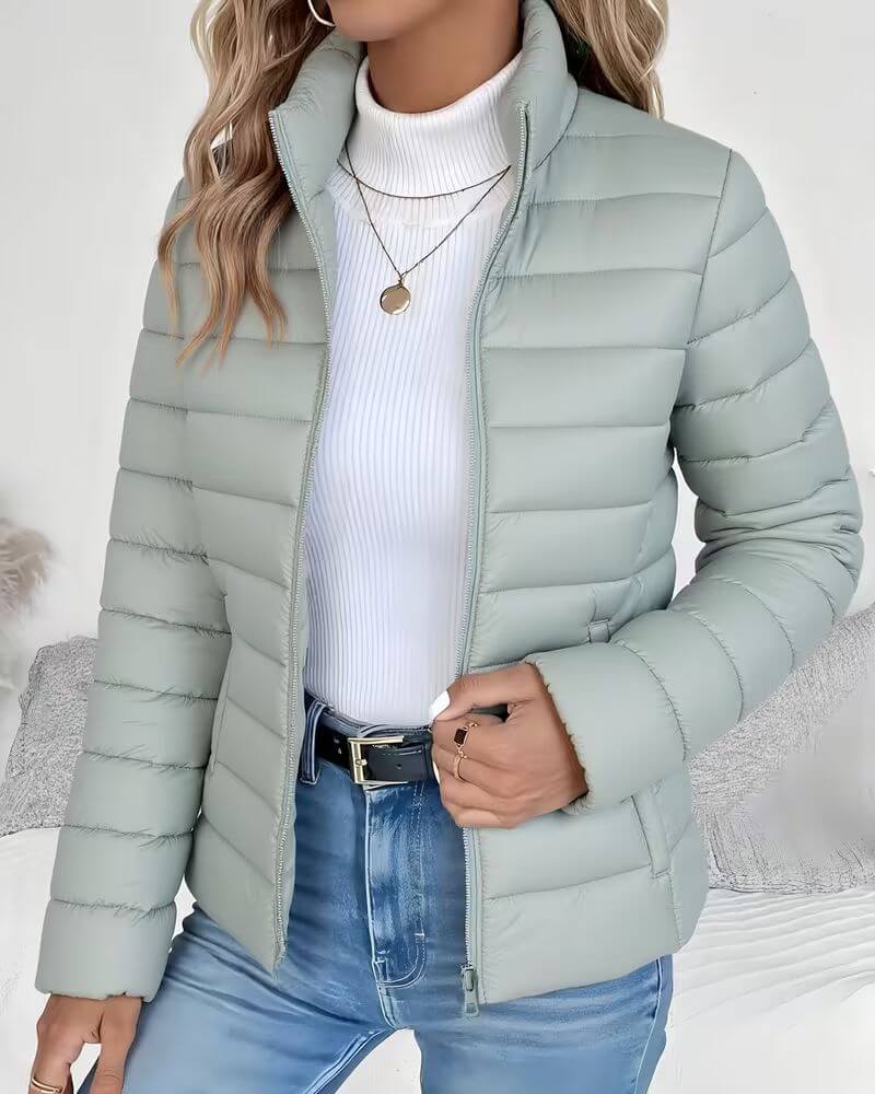 Puffer Jacket in Green – Marguerite by Maravesse