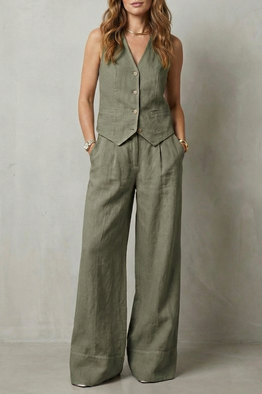 Linen Set in Grey – Rosa by Maravesse
