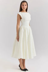 Nerissa | Ruffle Midi Dress for Wedding Guests