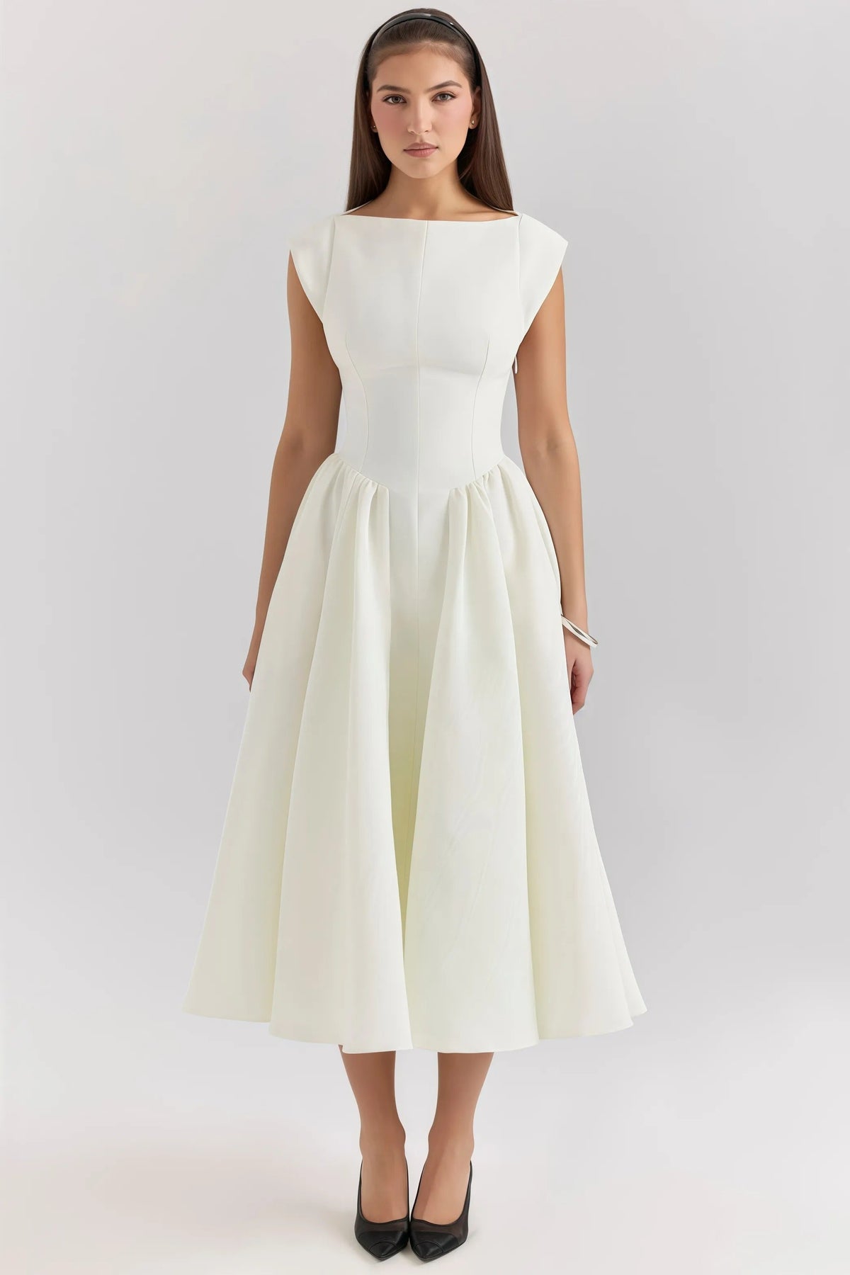 Ruffle Midi Dress – Nerissa by Maravesse (2)