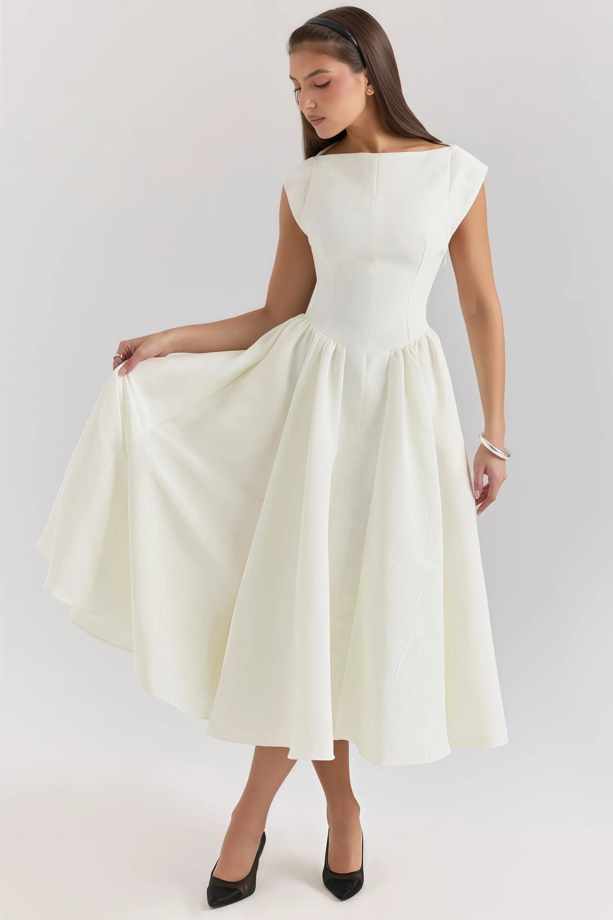 Ruffle Midi Dress – Nerissa by Maravesse (4)
