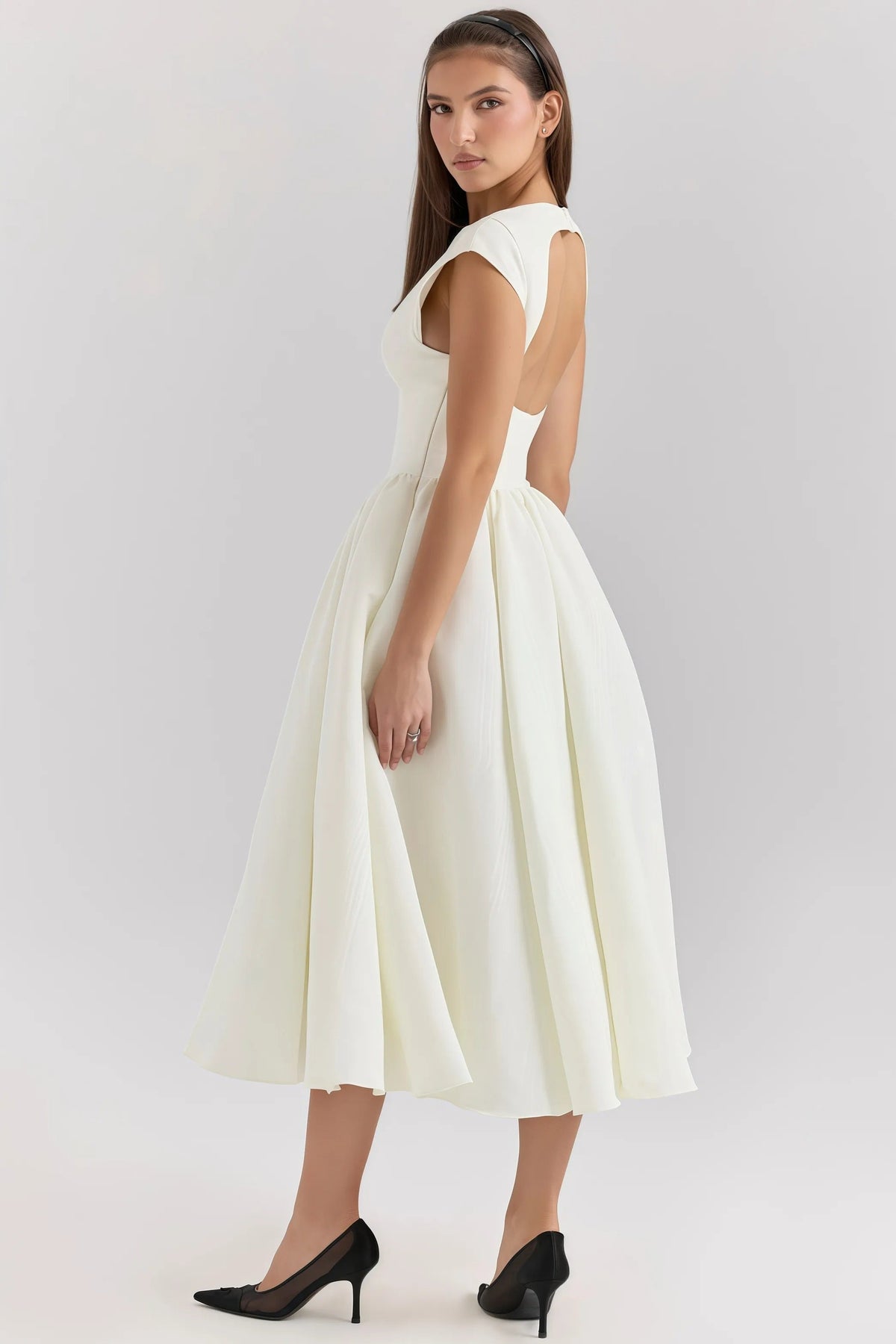 Ruffle Midi Dress – Nerissa by Maravesse (6)