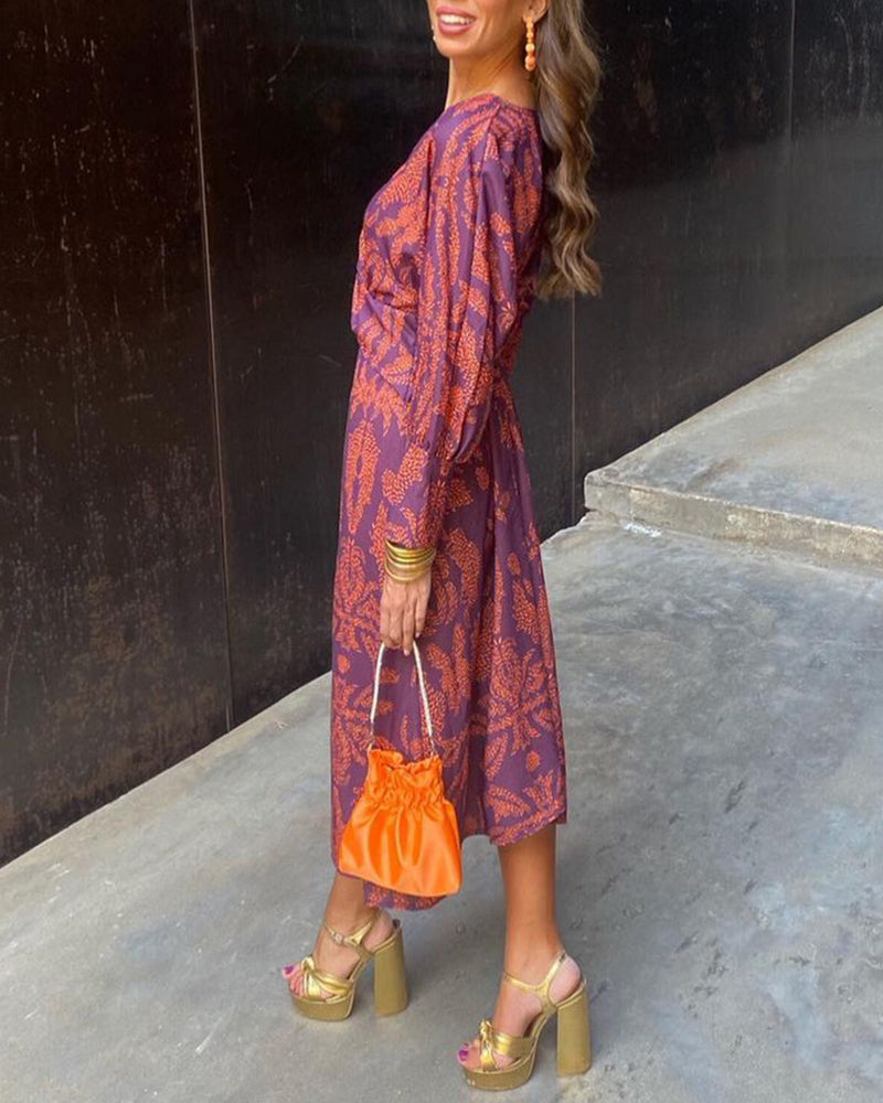 Floral Midi Dress in Purple – Lavinia by Maravesse