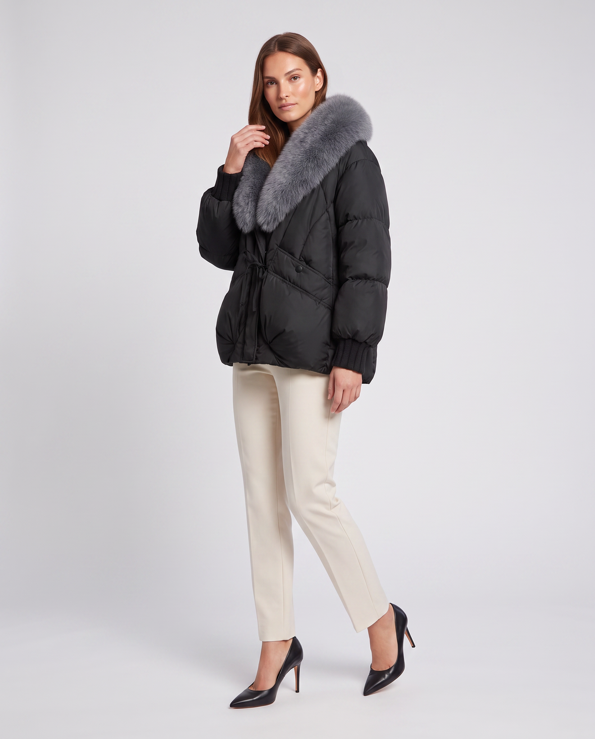 Oversized Puffer Jacket in Black – Wilhelmina by Maravesse