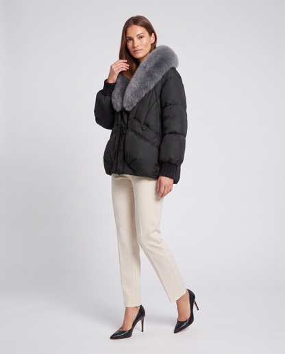 Oversized Puffer Jacket in Black – Wilhelmina by Maravesse