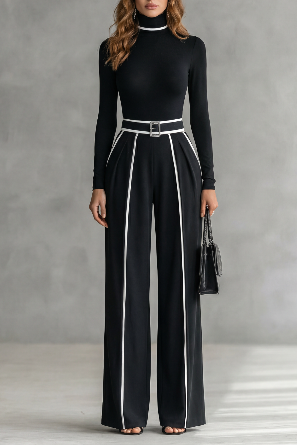 Turtleneck Jumpsuit in Black – Rosa by Maravesse