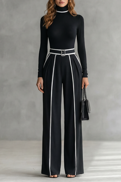 Turtleneck Jumpsuit in Black – Rosa by Maravesse