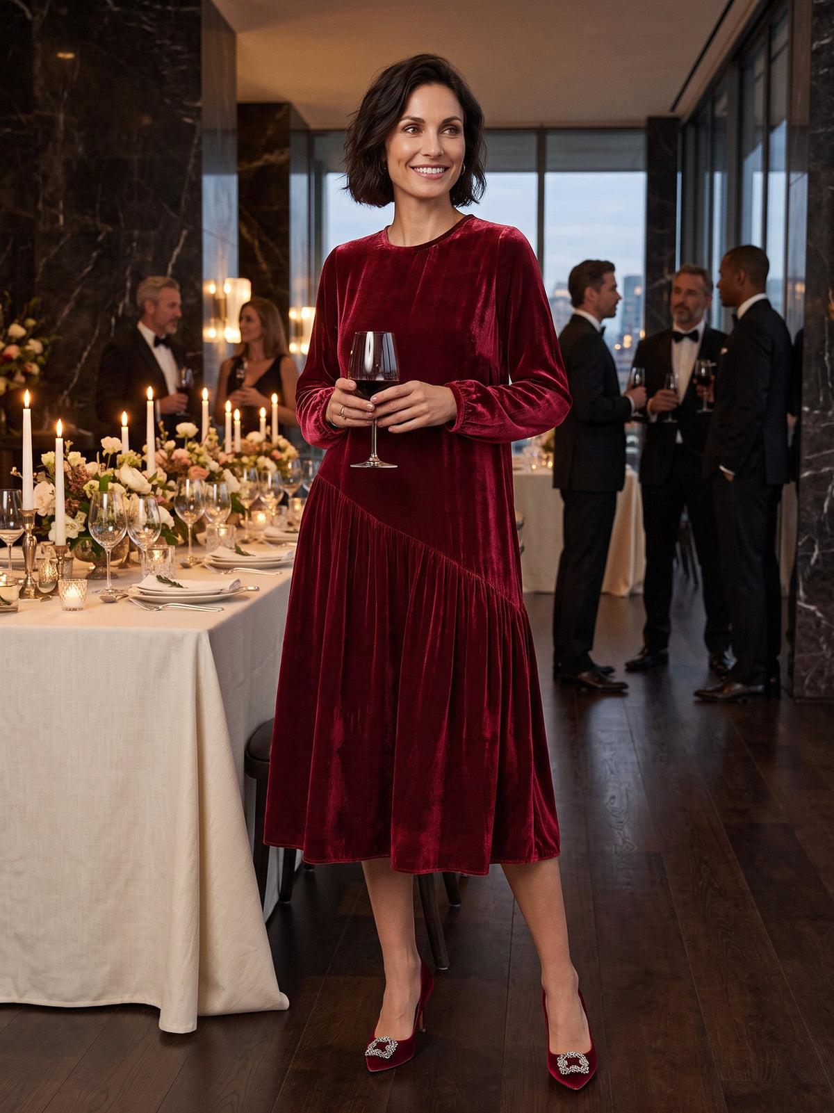 Silk Velvet Midi Dress – Lena by Maravesse (13)