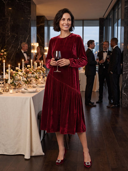 Silk Velvet Midi Dress – Lena by Maravesse (13)
