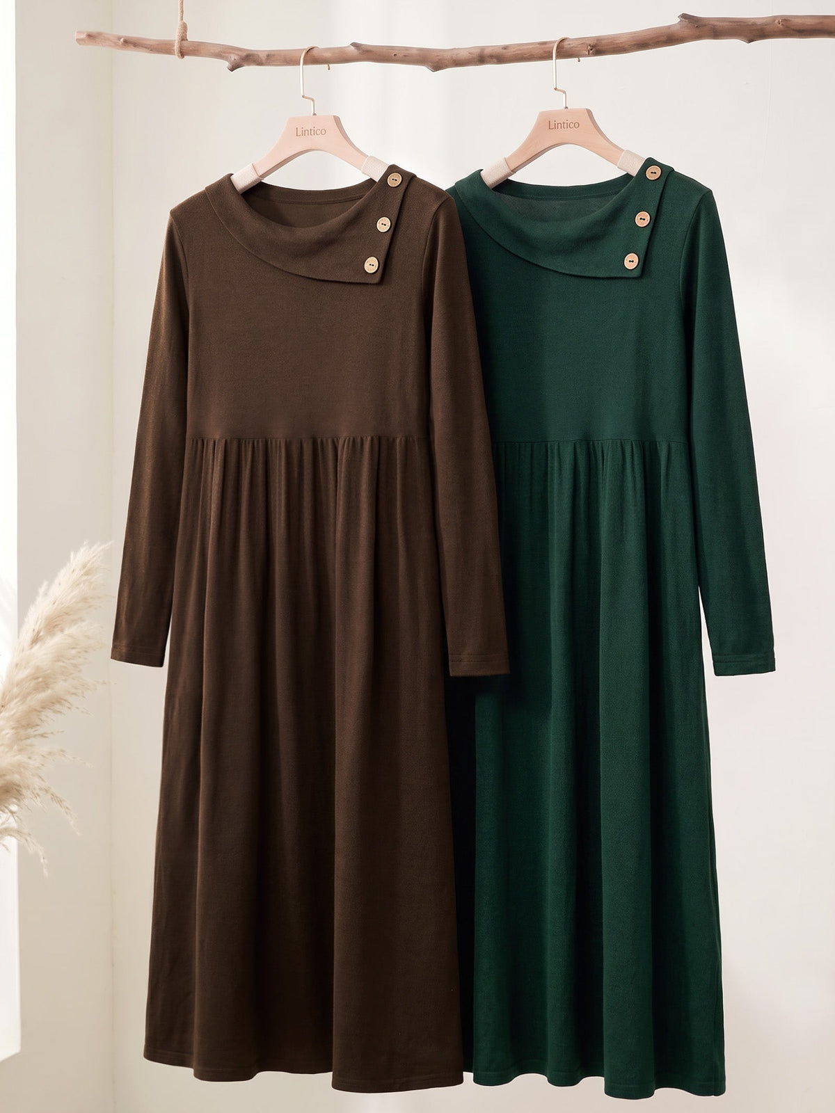 Pleated Wool Midi Dress – Celestine by Maravesse (32)